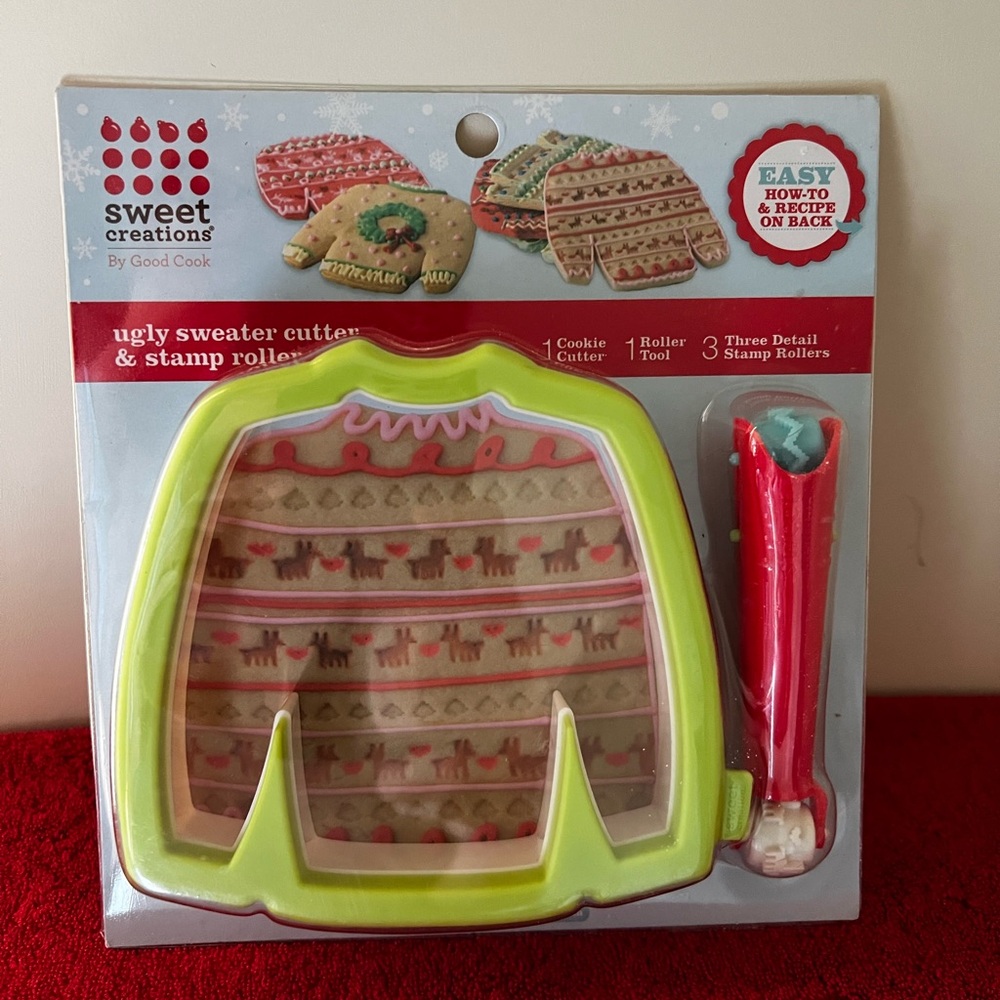 New Sweet Creations Ugly Sweater Cookie Cutter & Stamp Rollers